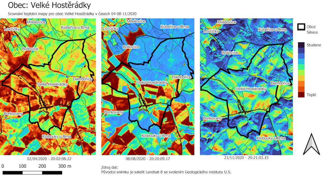 mapa Velke Hosteradky